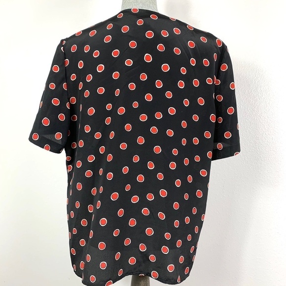 VINTAGE TALBOTS black red polka dot blouse - Picture 2 of 8